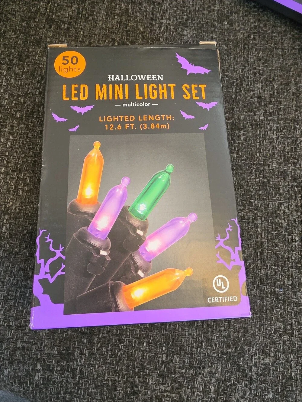 NIB 4 Boxes Of Halloween LED Mini Light Sets Purple Orange Green 200 Lights